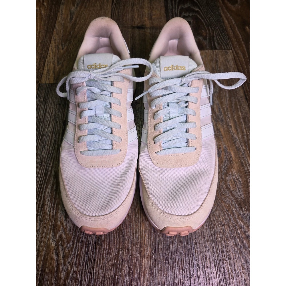 adidas Women's Light Pink and White Sneakers